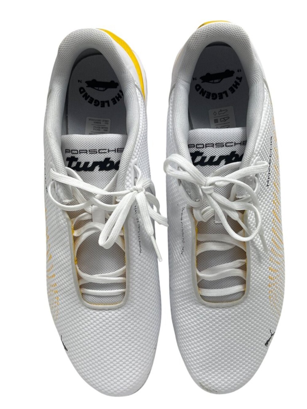 Porsche Design Turbo Sneakers Mens White & Yellow Size 14 US C275